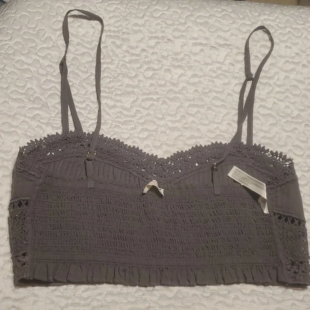 NEW  FREE PEOPLE  TALLULAH SMOCKED BACK  LACE BRALETTE - Picture 4 of 9